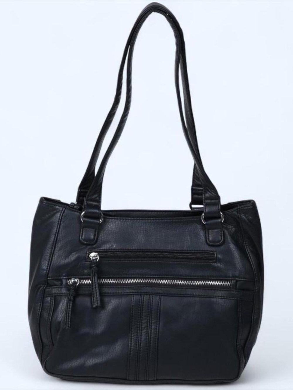 Bueno Black Faux Leather Tote Bag
